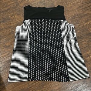 Ann Taylor Women's Black & White Sleeveless Top Size S
